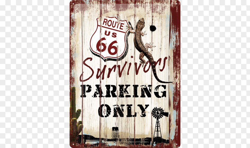 Route 66 Logo Donga Nostalgic Tin Sign 16323 Metal Nostalgic-Art 23148 US Highways Survivors Parking Only Transport U.S. PNG