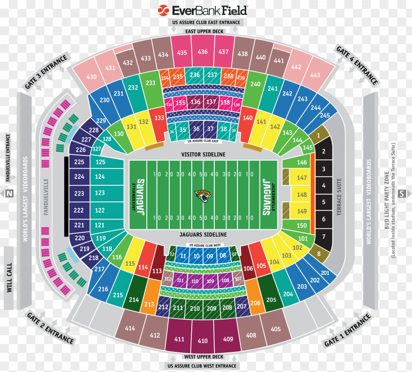 Stadium Seating EverBank Field Hard Rock Assignment Map PNG