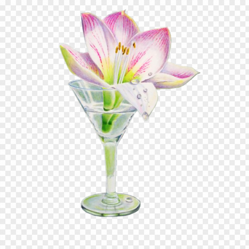 Cocktail Glass Of Pink Flowers Floral Design Flower Vase Floristry Petal PNG