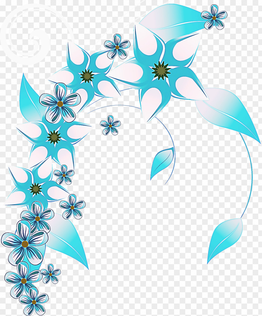 Plant Aqua Floral Flower Background PNG