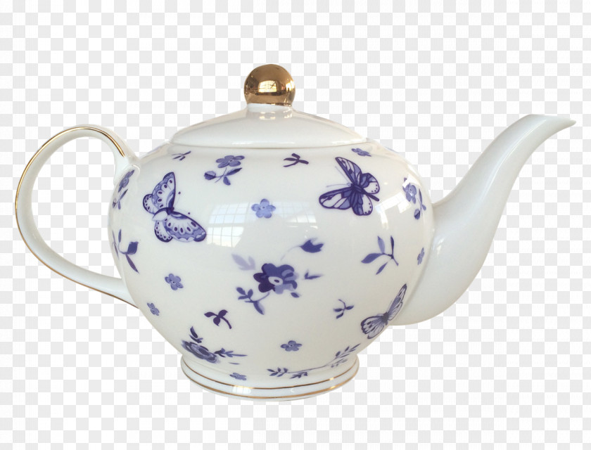 Butterfly Teapot Ceramic Pottery Mrs. Potts PNG