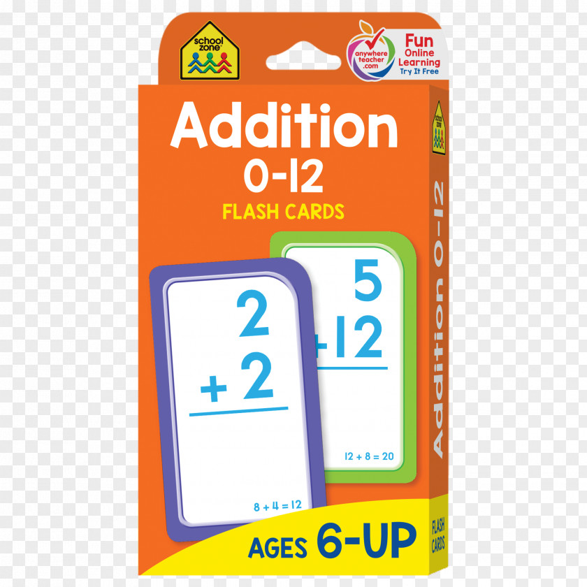 Flash Cards Addition Problems School Zone 0-12 Educational Mathematics Mobile Phone Accessories PNG