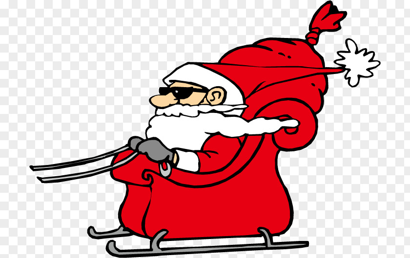 Santa Sleigh Ride Clauss Reindeer Sled Clip Art PNG