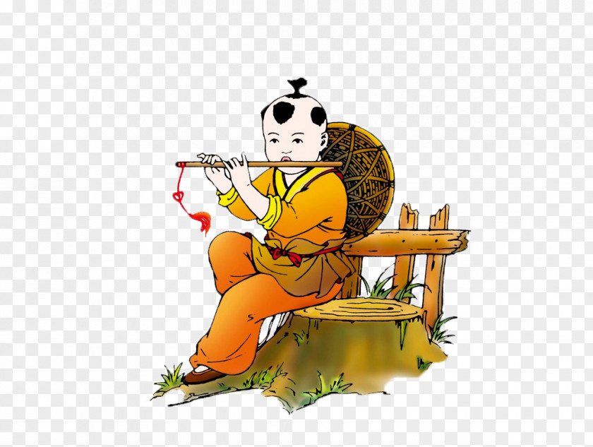 The Flute Of Baby Cartoon Dizi Illustration PNG