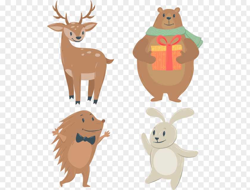 Hand-painted Winter Small Animals Reindeer Animal PNG