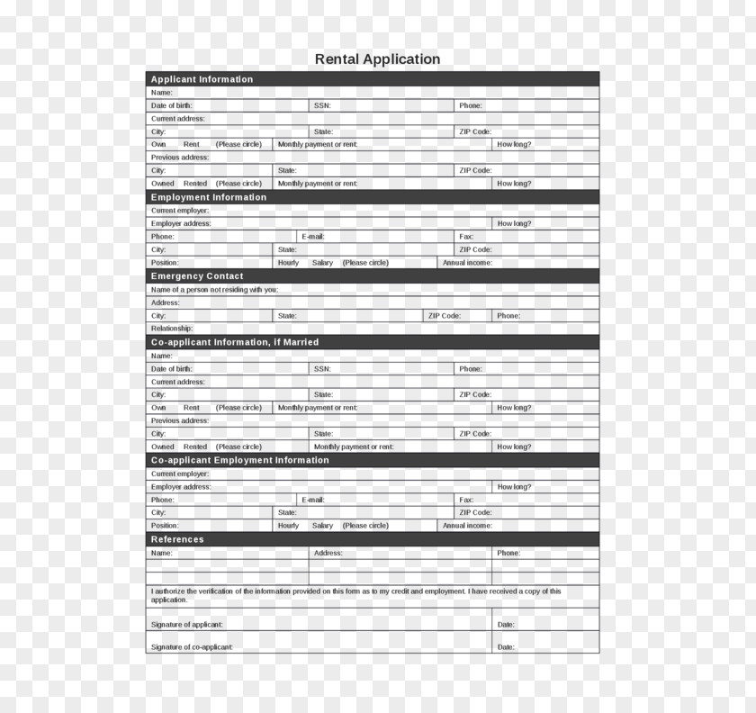 House Rental Agreement Template Application For Employment Renting PNG