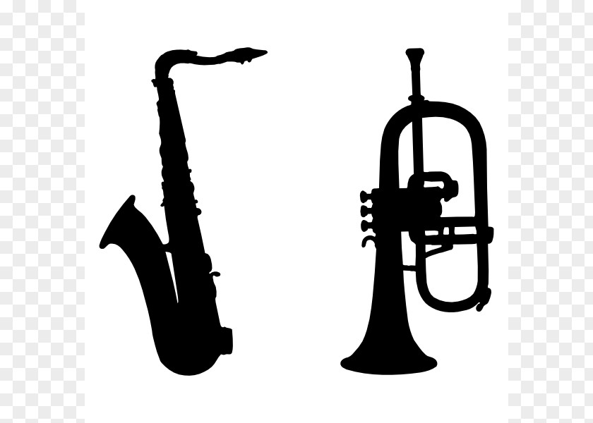 Jazz Saxophone Cliparts Mellophone Silhouette Trumpet Clip Art PNG