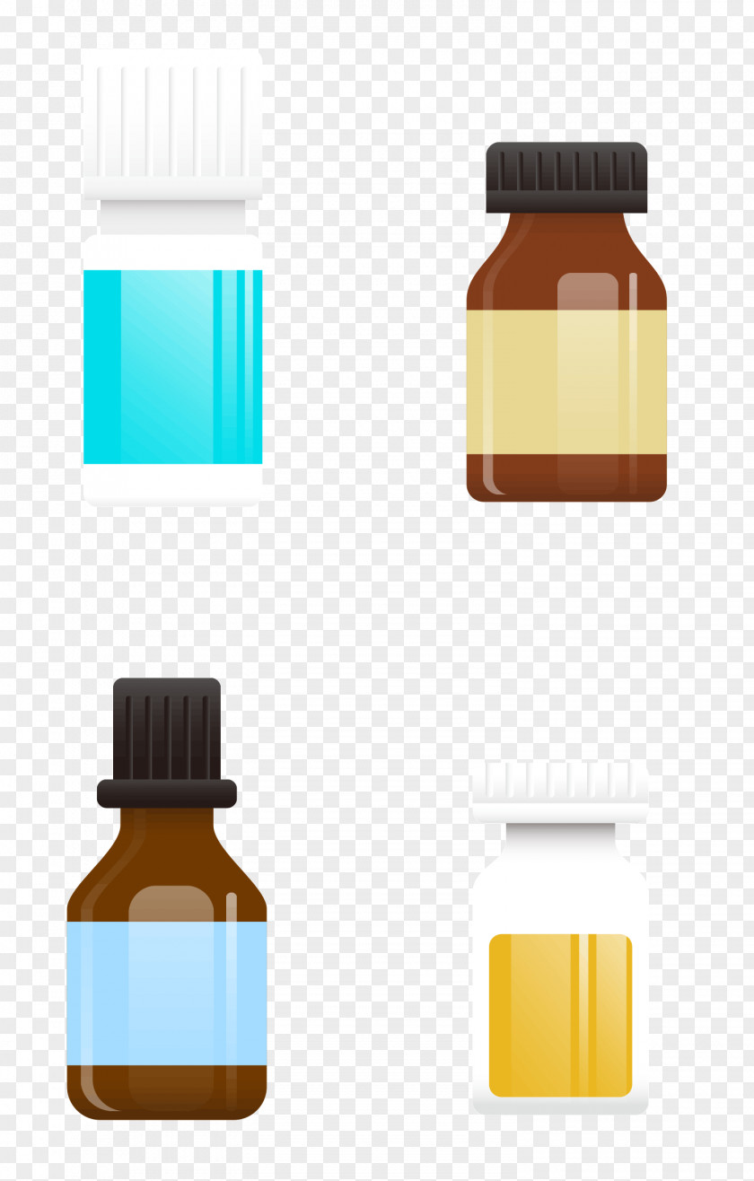 Medicine Bottle Glass Packaging And Labeling Design PNG