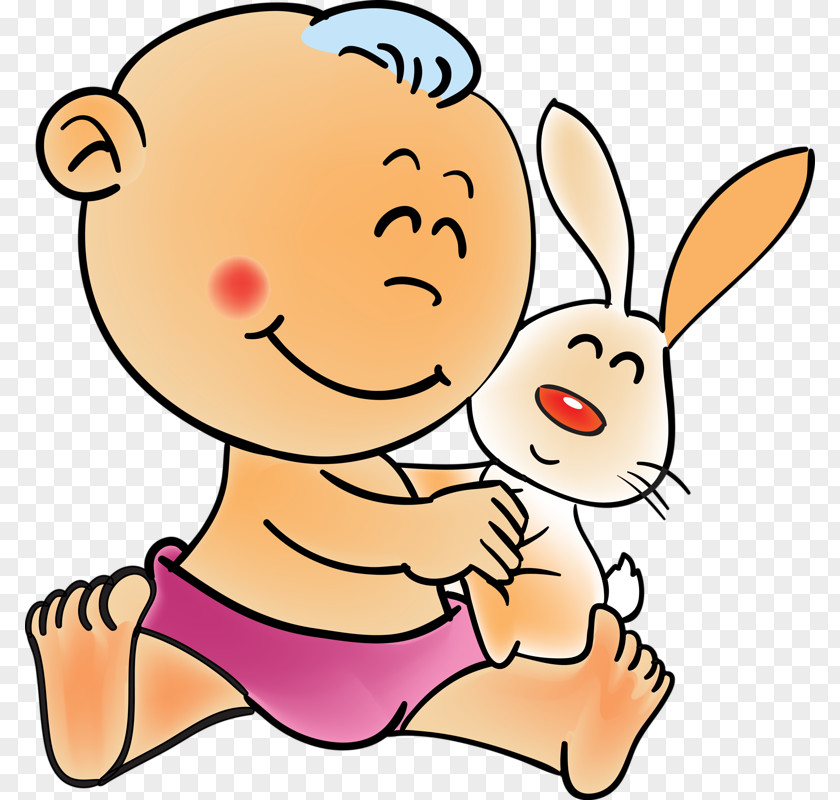 Rabbit Holding Child Animation Clip Art PNG