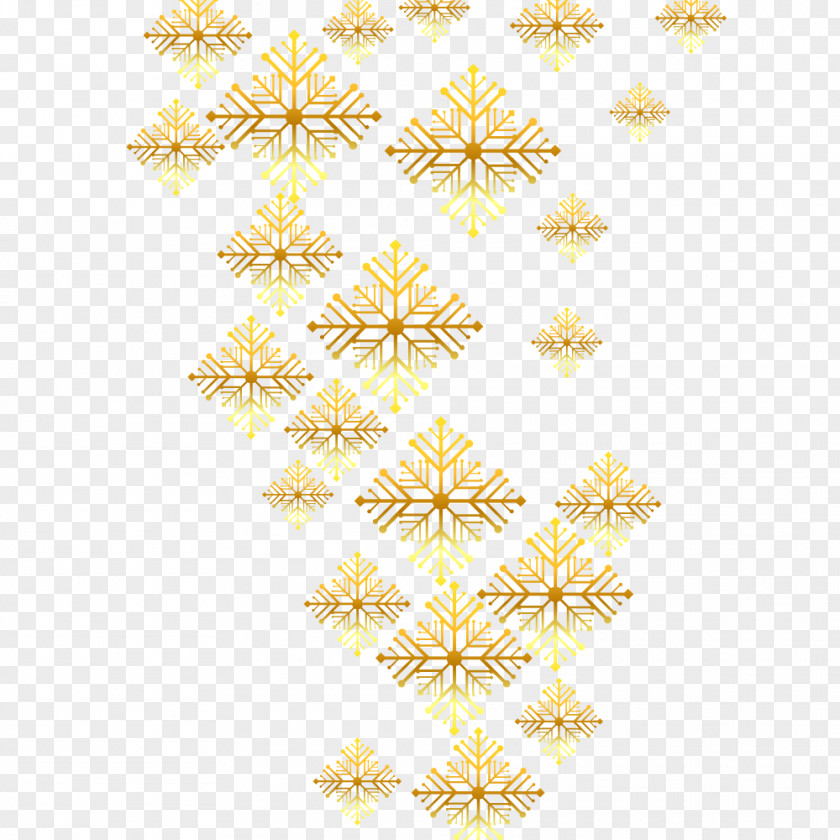 Vector Golden Snowflakes Euclidean Gold Computer File PNG