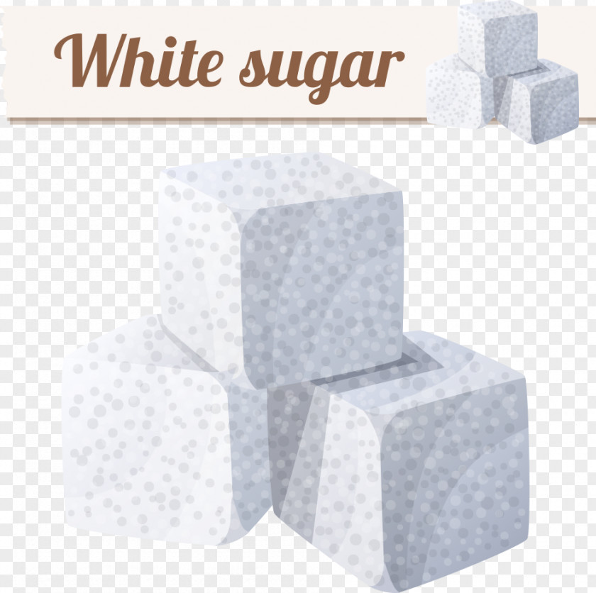 Vector White Sugar Cubes Sucrose Illustration PNG