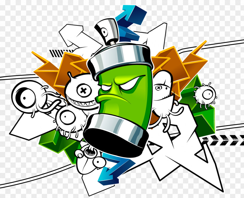 Graffiti Aerosol Spray Drawing Cartoon Paint PNG