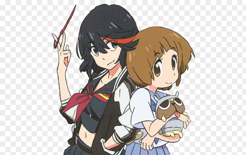 Ryuko Matoi Sukuyo Mankanshoku Mataro Senketsu Weiß Schwarz PNG