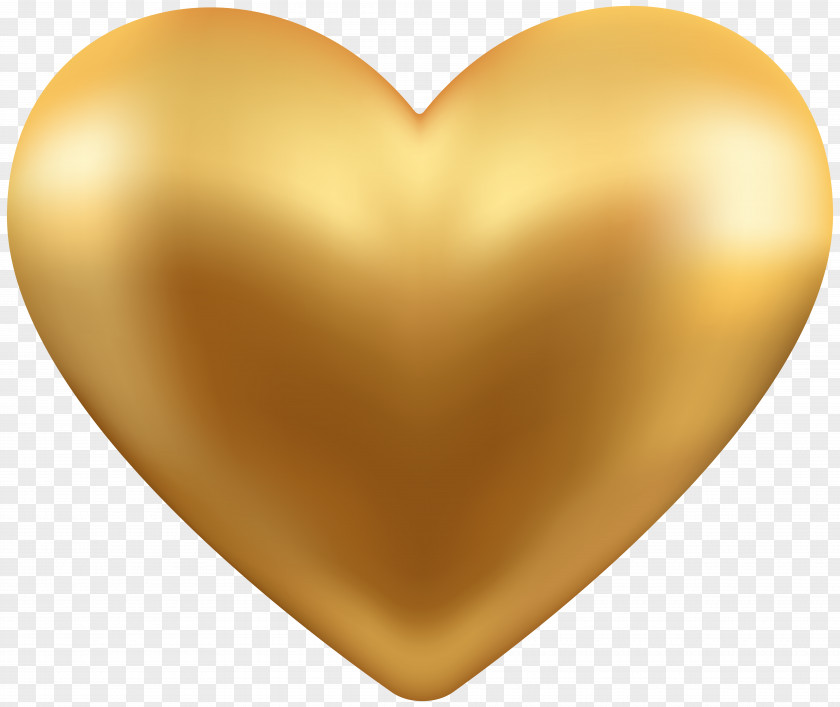 Gold Heart Transparent Clip Art PNG
