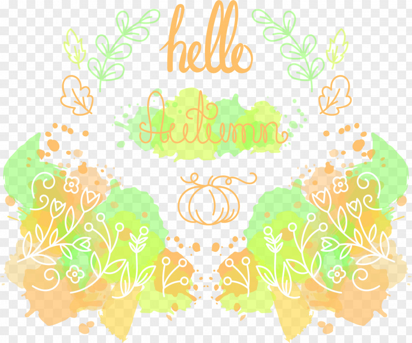 Hello The Autumn Poster Euclidean Vector Lettering Illustration PNG
