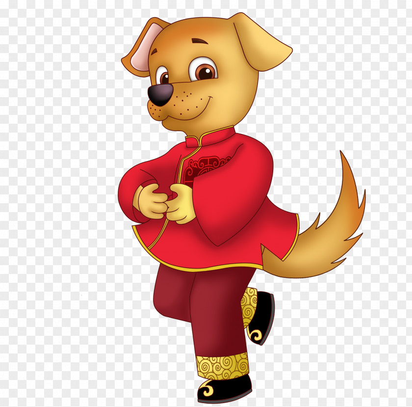 Cartoon Dog Material Chinese New Year PNG