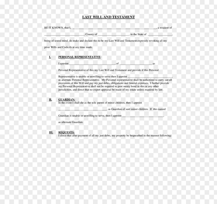 For Example Document Will And Testament LegalZoom Form Arvinge PNG