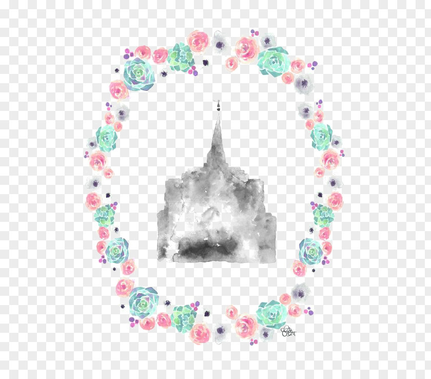 Palace LOGO Latter Day Saints Temple Watercolor Painting Drawing PNG