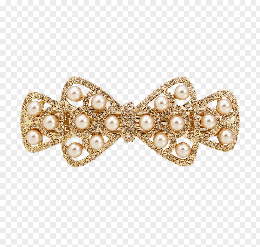 Pearl Diamond Bow Hair Accessories Hairpin Barrette Fashion Accessory PNG