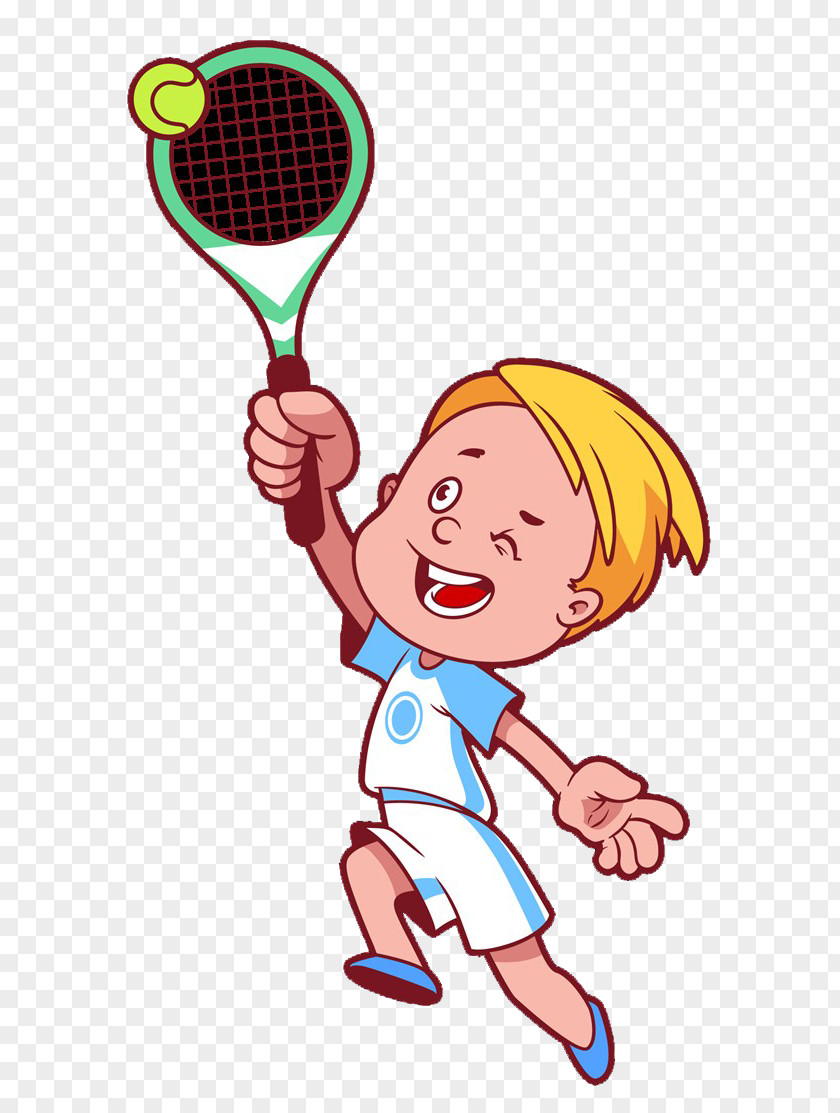Cartoon Boy Playing Tennis Play Clip Art PNG