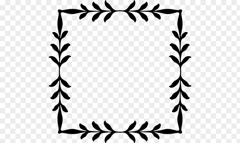 Leaf Twig Black And White Clip Art PNG