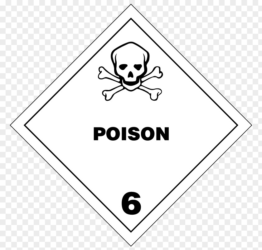 Classification Label Dangerous Goods Placard HAZMAT Class 6 Toxic And Infectious Substances Poison UN Number PNG