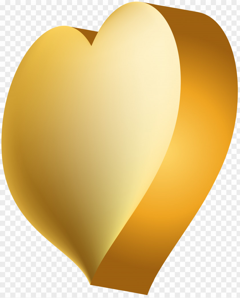 Gold Heart Transparent Clip Art Image Yellow PNG