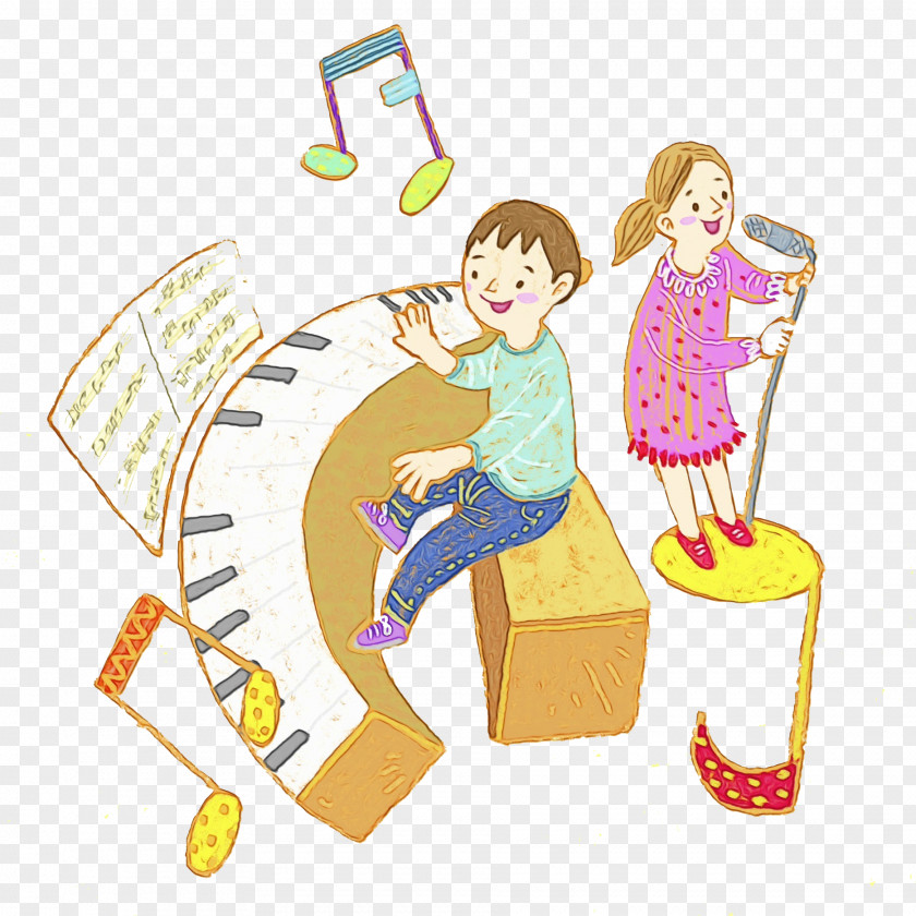 Sharing Play Piano Cartoon PNG