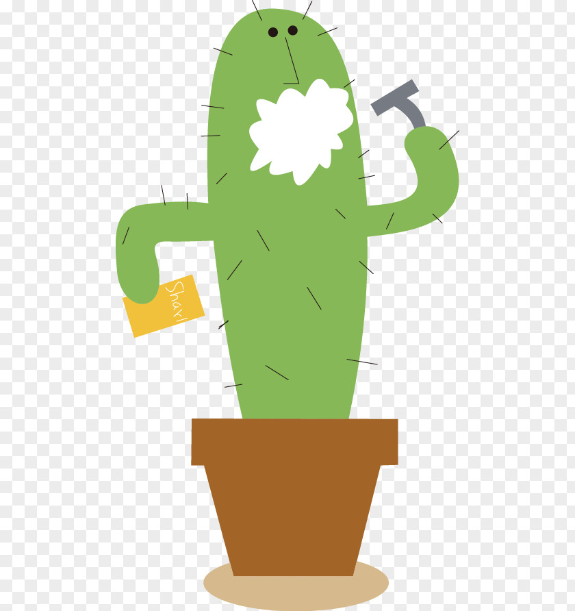 Cute Cartoon Cactus Illustration PNG