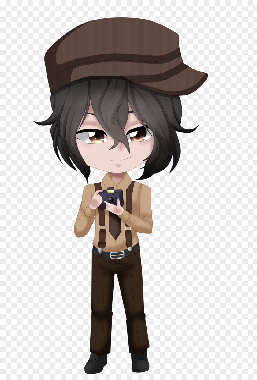Solitary Brown Hair Figurine Character PNG
