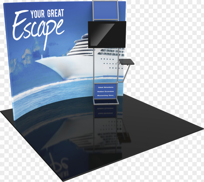 Exhibition Booth Trade Show Display Computer Monitors Dye-sublimation Printer Banner PNG