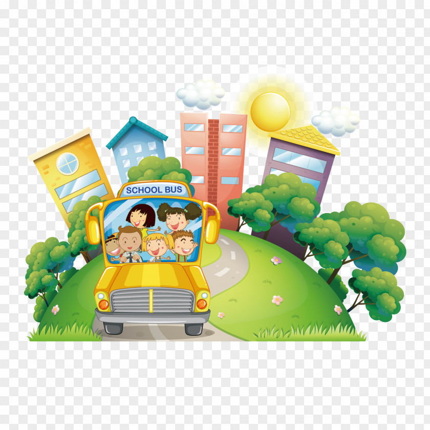 Vector School Bus In The Children Student Royalty-free Illustration PNG