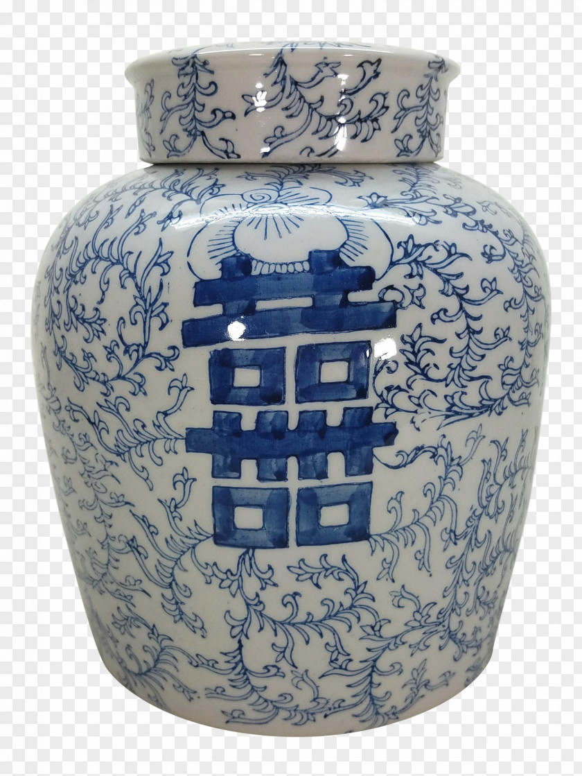 Chinoiserie Porcelain Ceramic Vase Blue And White Pottery Urn PNG