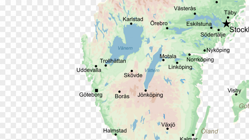 Map Götaland Topography Vänern Skövde PNG