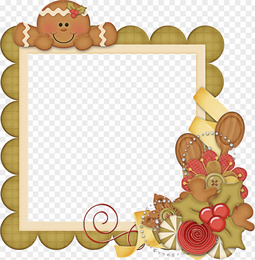 Rectangle Heart Christmas Gingerbread Man PNG