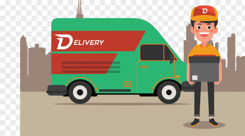 Vector Of Delivery Truck Courier PNG