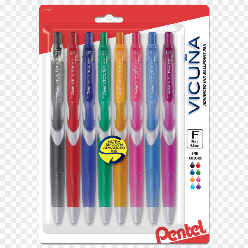 Ballpoint PenBlackOil-based Pigment Ink0.35 MmFineRetractable Pens Gel PenCorrection Pen Pentel VICUÑA PNG