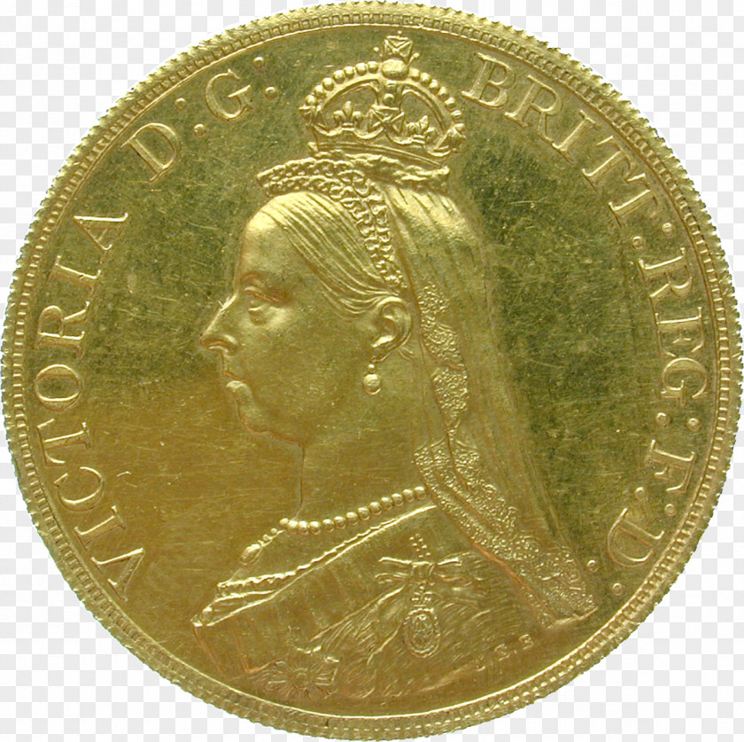 Coin Gold Medal Great Britain Brass PNG