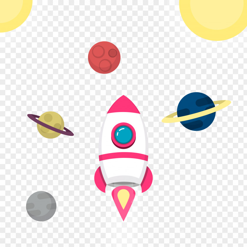 Spaceship In Space Text Clip Art PNG