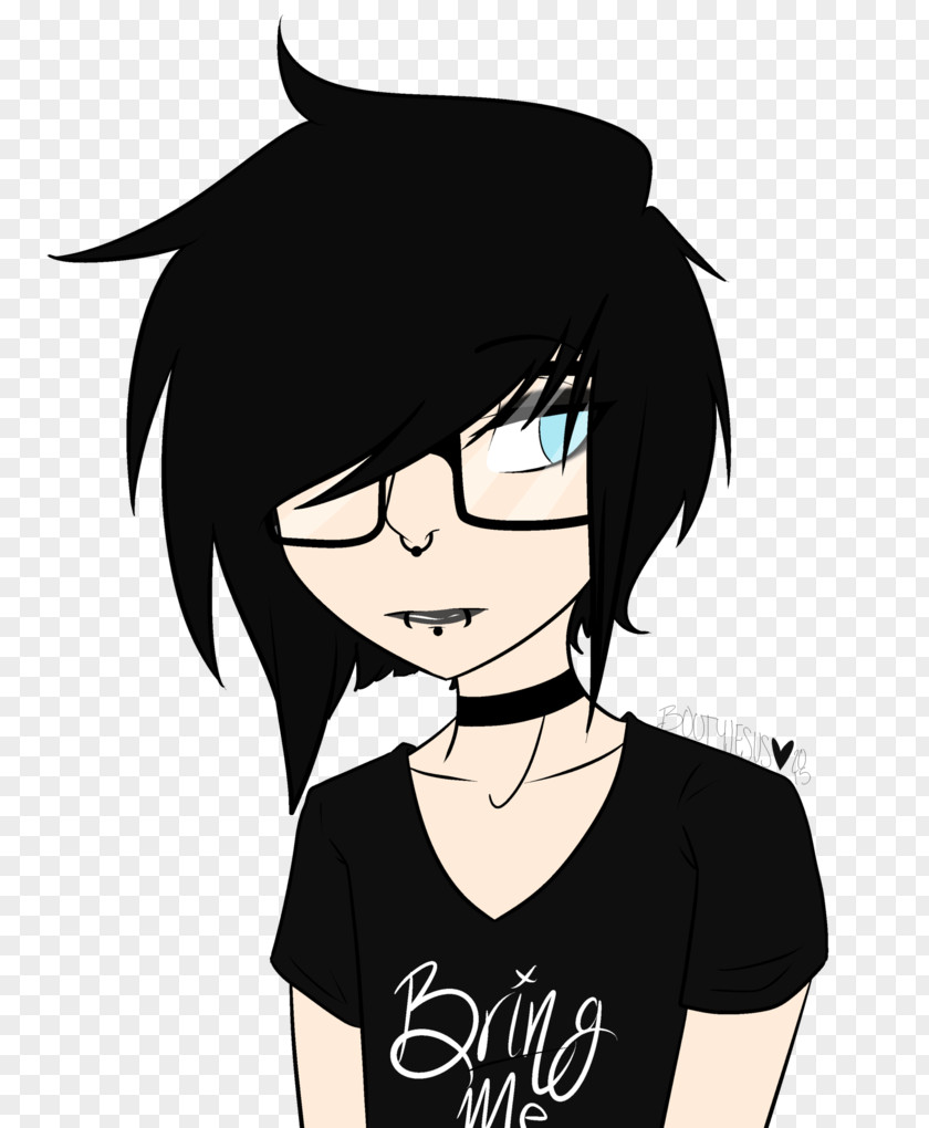 Boy Goth Subculture Art Image Black Hair PNG