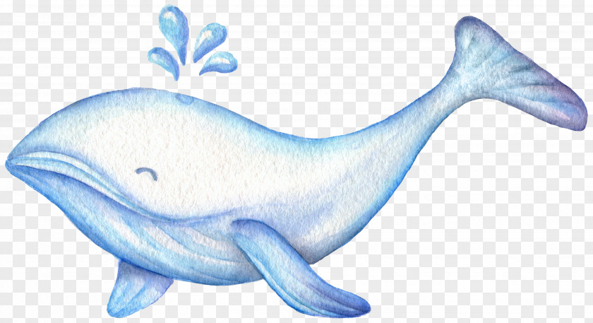 Ink Hand-painted Fairy Whale Watercolor Painting Cuteness Illustration PNG