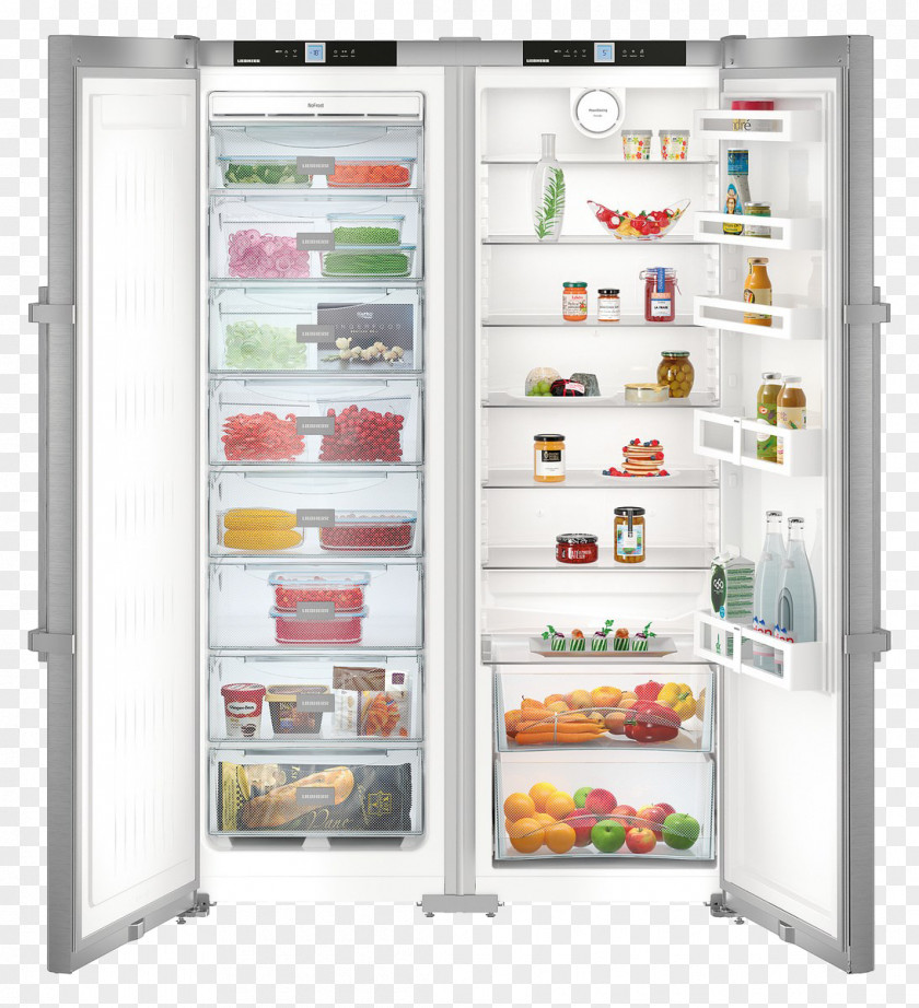 Refrigerator Liebherr Group 709L Freestanding Side X SmartSteel Fridge SBSEF 7242 SBSbs Premium Food Center 8673 Auto-defrost PNG