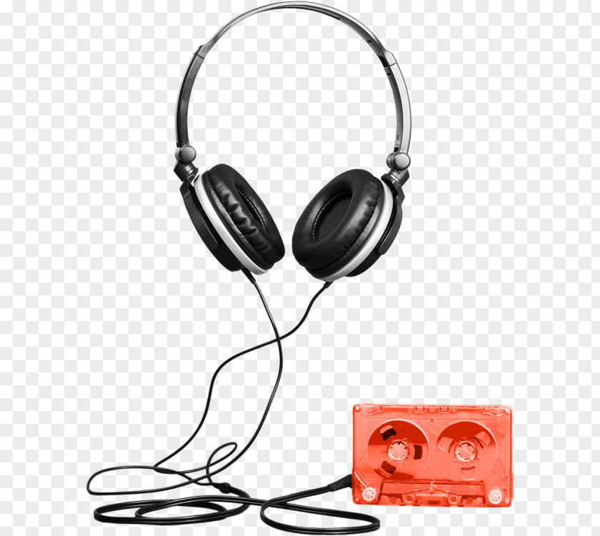 Headphones Microphone Compact Cassette Tape Recorder Radio PNG