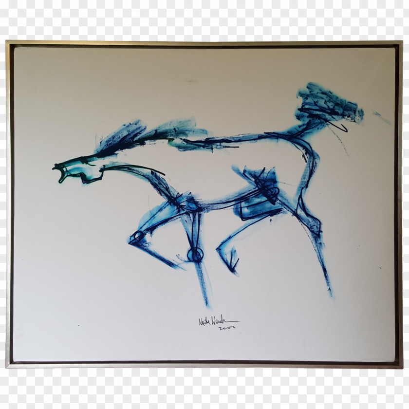 Watercolor Horse Modern Art Drawing Tree Twig PNG