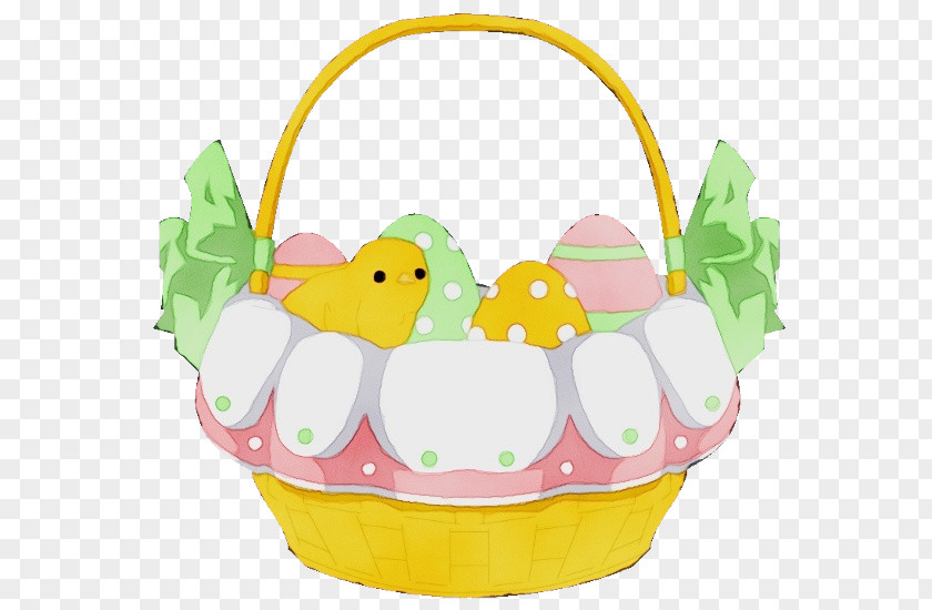 Yellow Easter Storage Basket Gift PNG