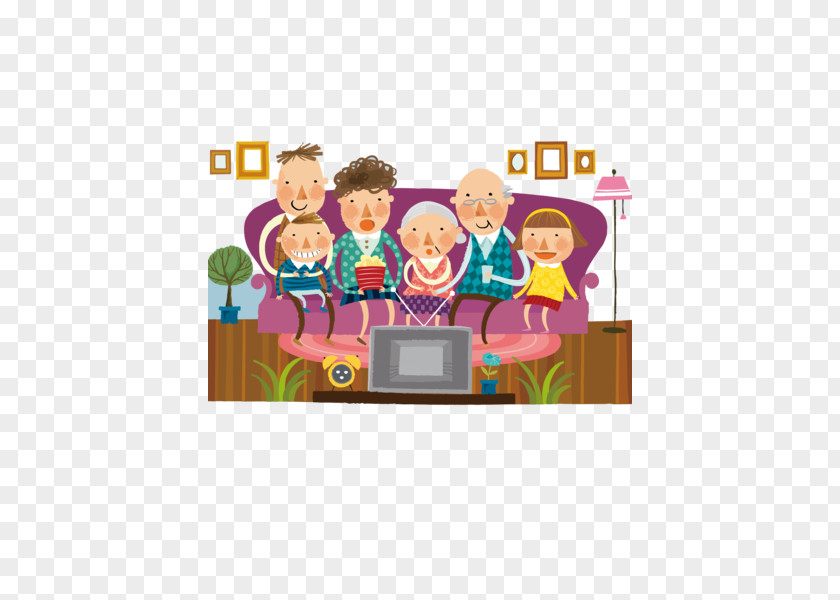 A Person Watching TV Family Reunion Clip Art PNG