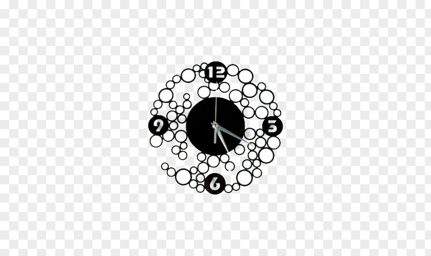Black Mirror Clock Wall Decal Partition Sticker PNG