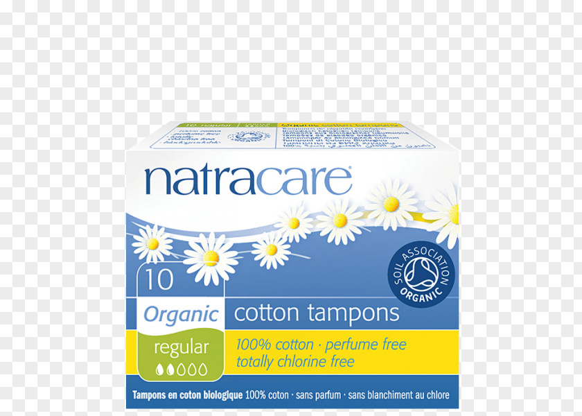 Organic Textile Tampon Natracare Cotton Brand PNG
