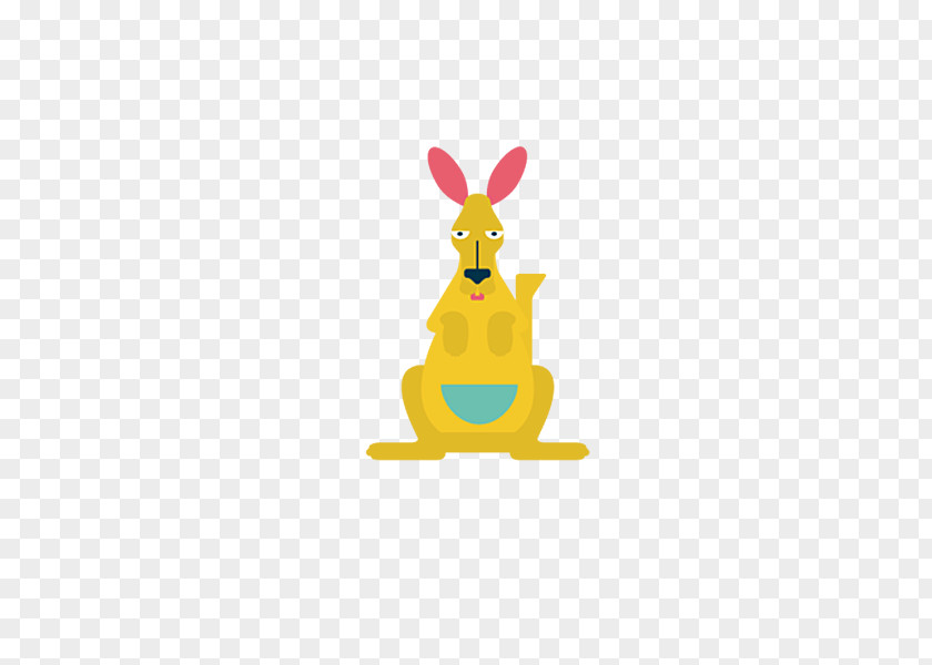 Painted Yellow Kangaroo Download Computer File PNG