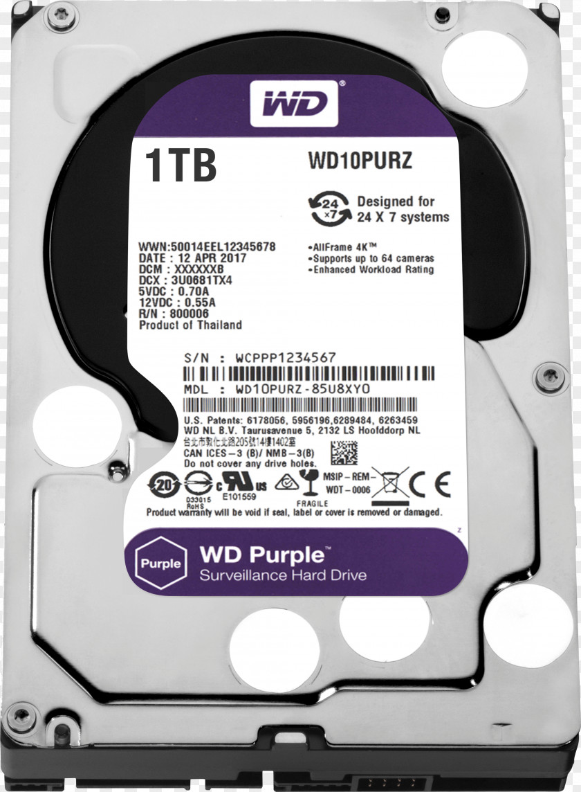 WD Purple SATA HDD Hard Drives Blue Desktop Western Digital Serial ATA PNG